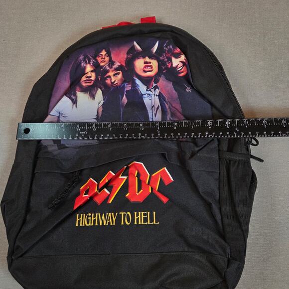 AC/DC Highway to Hell Rocksax Backpack 17" Black Red NWT 2022 Licensed - Picture 10 of 10